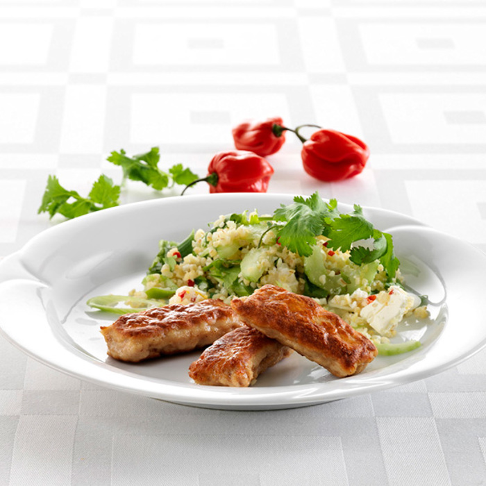 Kyllingefars - Cevapcici med bulgursalat