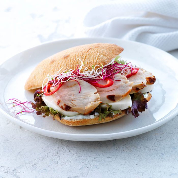 Sandwich med kylling og mozarella
