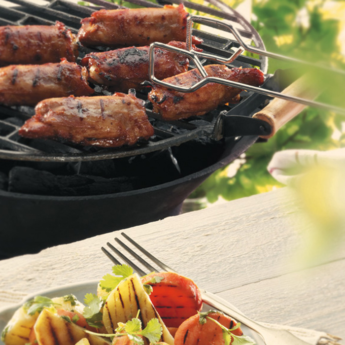 Sur-søde barbecue spareribs på grill