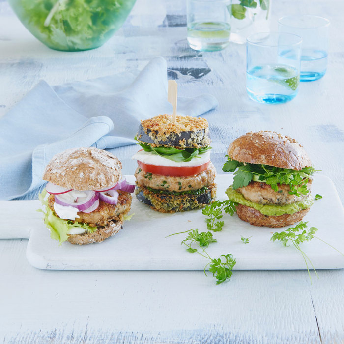 Sliders med krydret kyllingebøf